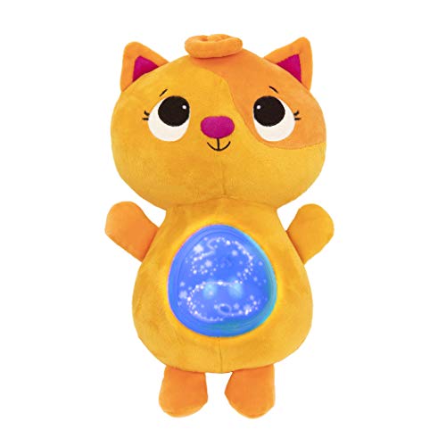 B. toys – Twinkle Tummies – Baby Soothing Plush Cat – Musical Stuffed Animal Toy – Lights & Sounds – for Babies & Toddlers – Glowing Tummy & 6 Lullabies – 6+ Months