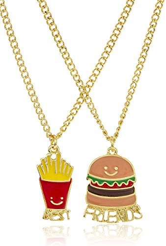 JOTW Goldtone Burger Fries Best Friends 18 Inch Adjustable Necklaces (B-3136) (Burger And Fries Best Friend Shirts)