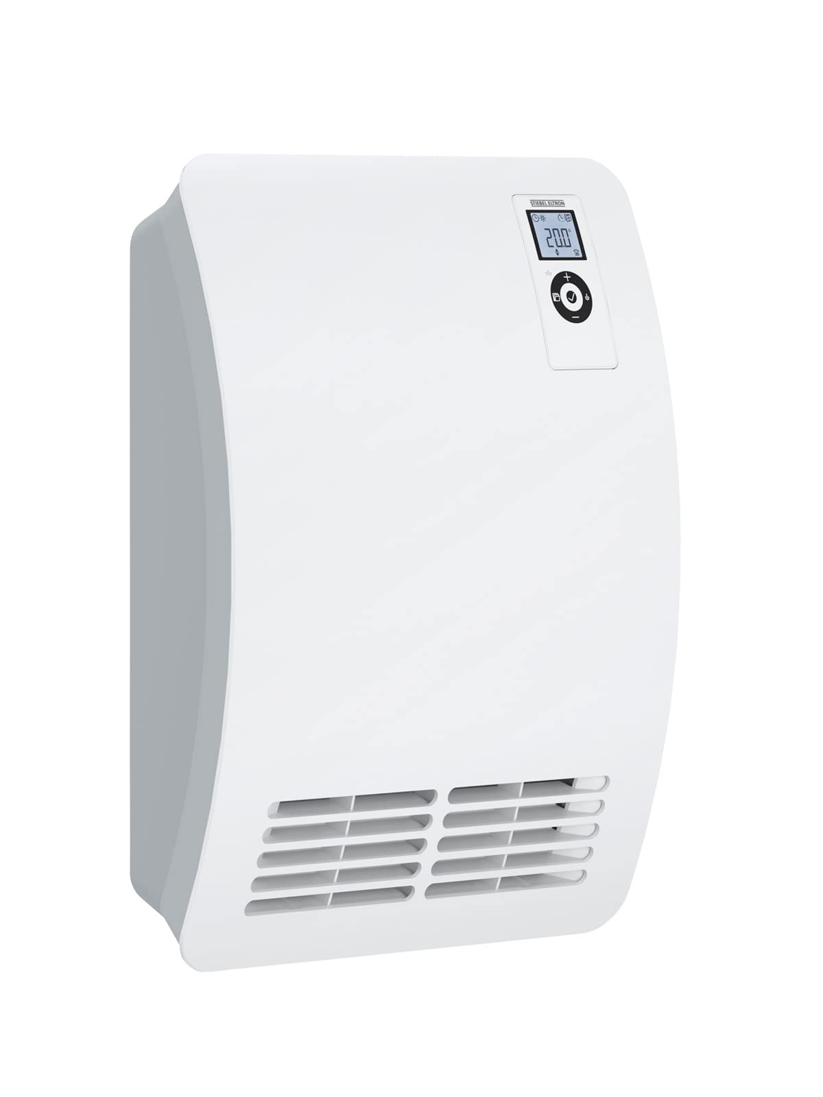 STIEBEL ELTRON Wall mounted electric fan heater CK 20 Premium for about 20 sqm, aluminium, LED, 7-day + 120-minute timer, frost+overheating protection, open window detection, Lot 20 compliant, 237835