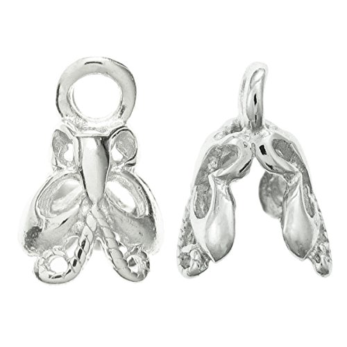 4 pcs .925 Sterling Silver Bail Butterfly Pendant/Earring Connector Clasp/Findings/Bright