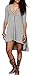 Urban CoCo Women's Half Sleeve High Low Loose Casual T-shirt Top Tee Dress (Grey, Medium)