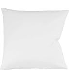 FleuresseBed Sheets Colours Satin Uni 9100-1000 Maco (extra combed) Satin in 40 x 40 cm Colour White 100% Cotton with Zip