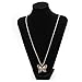 Usstore 1PC Women Necklace Fashion Rose Gold Opal Butterfly Pendant Sweater Chain Jewelry Gift