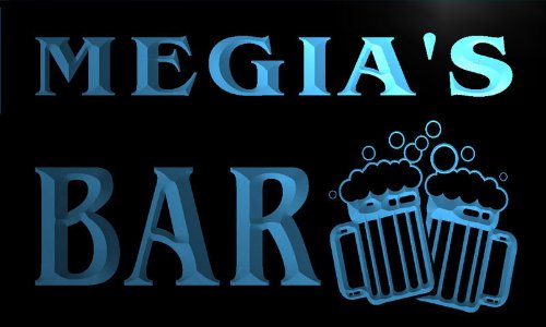 w046480-b MEGIA'S Name Home Bar Pub Beer Mugs Cheers Neon Light Sign