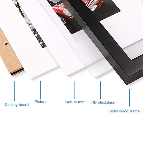 KINLINK 4x6 Picture Frames Black Wood Frames with HD Plexiglass for 3