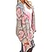 WLLW Women Cotton Geometric Print Casual Cape Cloak Thin Cardigan Coat