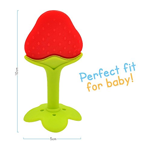Baby Teether Toys (4 Pack) - Soft Silicone Fruit Teething Toys Set For Toddlers & Infants, Baby Gum Massager by Ashtonbee - Thumbnail 4