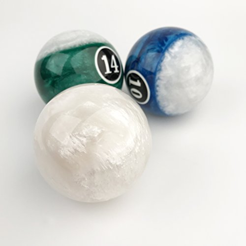 JaperBees Billiard Ball Pool Ball Set-Pearl Look Resin Ball, Complete 16balls, 4.3OZ(1/4 Lighter Than Regulation Weight) and 2-1/4 inch Diameter