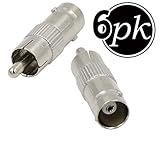 BNC to RCA (10 Pack) BNC Female to RCA Male, Connector, Adaptor, for CCTV