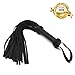 Bekinky Soft Premium Flogger, Heavy Handmade Extra Long Leather Whip with Braided Handle Grip, Black