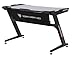 FICMAX Gaming Desk Z Shape Gaming Computer Desk with LED Light Pro Gamer Computer Table with Leather Fender Cloth Ergonomic PC Desk for Gamer Z Leg Home Office Desk E-Sport Gaming Desk (Black)