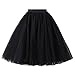 WDPL Women's A-line Knee Length Prom Party Tulle Tutu Skirt Medium Black