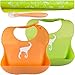 Premium Silicone Baby Bibs Set | Waterproof Silicone Bibs PVC and BPA Free! Designed to Ease Feeding for Babies and Toddlers! Easy to Clean! Roll up Travel!