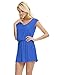 LAPAYA Women's Swim Beach Dress Deep V Neck Open-Back Beach Cover Up Beach Skirt, Royal Blue, 2-6