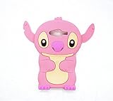 3D pink Stitch & Lilo Soft Silicone Case Cover For Smart Mobile Phones (Samsung Galaxy Avant/G386T)