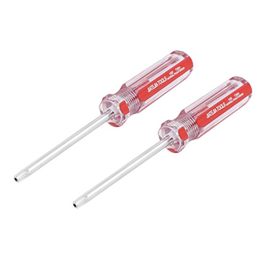 Click Here to See More Images Sonline 2 Pcs Red Clear Antislip Handle 4mm Magnet Tip T25 Security Torx Screwdrivers