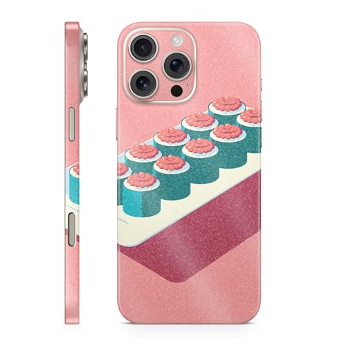 Glossy Glitter Phone Skin Compatible with Apple iPhone 16 Pro Max - Sushi Plate…