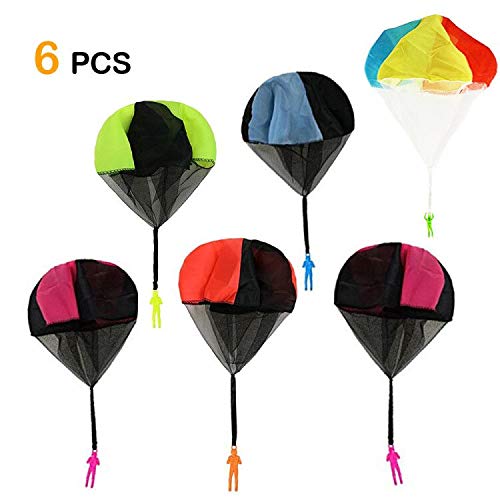 Korty 6pcs Parachute Toy for Kids,Tangle Free Throwing Parachute Army Man, Hand Throwing Solider Toys for Kids