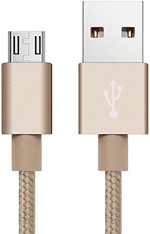 Samsung Micro USB Nylon Braided(1m 2m 3m )Long FAST Charging Cable for Samsung Galaxy S1 S2 S3 S4 S5 S6 S7 Edge J7 J5 A3 Samsung Note Note 2 Note 3 Note 4 Note 5 Note 6 Note 7 Samsung Neo, Galaxy Tab S2 S3 Kids S4 and Galaxy Tab A 3G, 4G, Wifi. (1Meter, Gold)