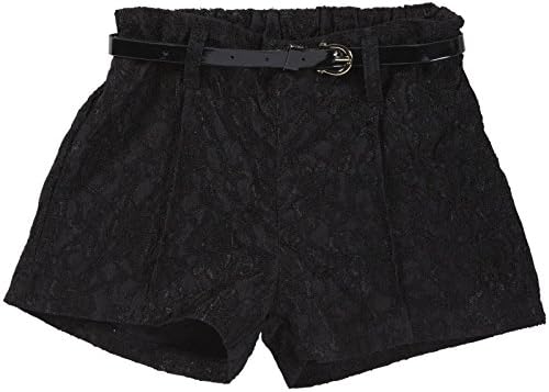 Dino Bebe Girls' Belted Lace Shorts (Toddler/Kid) - Black - 4