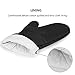 QFUNACCESS Heat Resistant Gloves - Non-Slip Grip Pot Holders for Kitchen Cooking Baking, Up to 450 F Heat Resistant, Heavy Duty Oven Mitts - 1 Pair (Black)