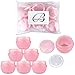 Beauticom 6 Pieces 50G/50ML Pink Frosted Container Jars with Inner Liner for Scrubs, Oils, Salves, Creams, Lotions - BPA Free