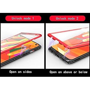 Wishcover Cover magnetica per Huawei Honor 10,Cover magnetica per Adsorbimento anteriore e posteriore in vetro temperato trasparente copertura a schermo intero copertina a patta design in un pezzo per - immagine 6