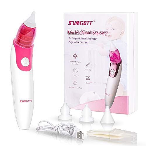 SUMGOTT Nasal Aspirator Baby Nose Suction - USB Charge Nose Sucker Newborn with 3 Suctions, Safer and Faster - Thumbnail 5