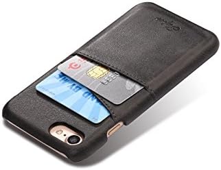 IPhone 8 / IPhone 7 Wallet Phone Case, Slim Leather Back Case Cover With Credit Card Holder Case (Black)