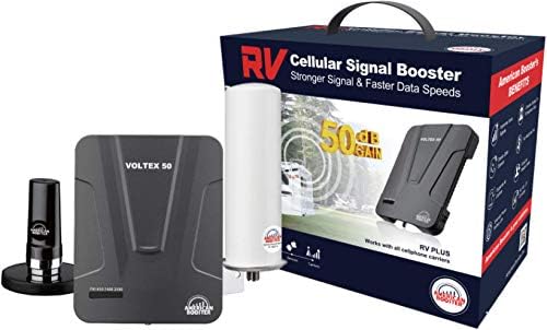 American Booster VOLTEX 50 RV Plus - Cell Phone Signal Booster Kit with 50dB Gain for RVs, Campers, Recreational Vehicles - Enhance 4G LTE Voice & Data Coverage On The Go