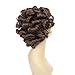Ty.Hermenlisa 100% Real Virgin Brazilian Remy Human Hair Wigs for Black Women Natural Color Curly Short Bobs Hairpieces with Elastic Strap, 120g, Medium Brown