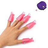Kingfansion 10PC Plastic Nail Art Soak Off Cap Clip UV Gel Polish Remover Wrap Tool