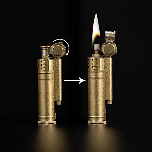 Trench Copper Lighter Kerosene Lighter Vintage Flint Wheel Lighter