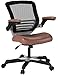 Modway Edge Mesh Back and White Vinyl Seat Office Chair With Flip-Up Arms - Computer Desks in Tan
