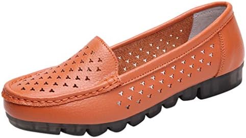 Uscharm Womens Penny Loafers Ballet Flats Breathable Slip on Leather Shoes Casual Moccasins
