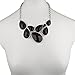 LUX ACCESSORIES Faceted Black Teardrop Gemstone Rhinestone Bib Statement Chain Necklace