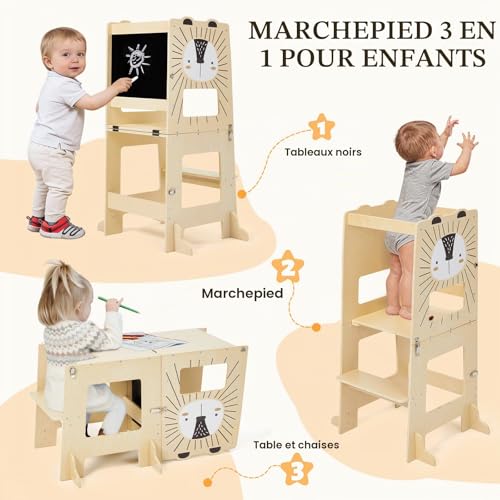 Labebe Large Children's Observation Tower, Montessori Tower 1-3 Years, 3 in 1 Observation Tower