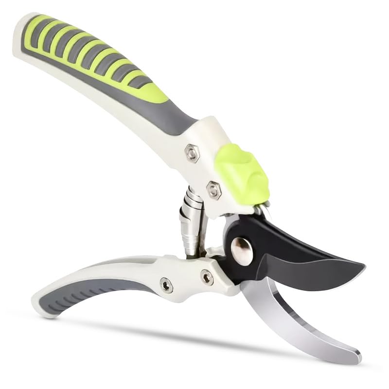 Shark-Tuff® Heavy Duty Secateurs & Pruning Scissors Pruning Shears for Gardening | High Carbon Steel SK5 Blade Garden Scissors | Bypass Hand Pruners with Long Handles