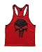 Skull Logo Men's Stringer Tank Top Deepcut Small Red
