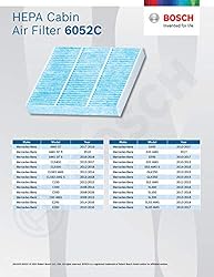 BOSCH 6052C HEPA Cabin Air Filter - Compatible With