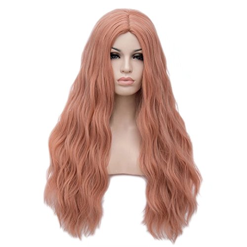 Long 31" Curly Heat Resistant Lolita Fashion Harajuku Cosplay Wig + Wig Cap (Mix Pink)