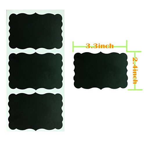 Top label 108-Pack Reusable Chalkboard Labels + 1 Chalk Pen to Decorate Your Pantry Storage & Office