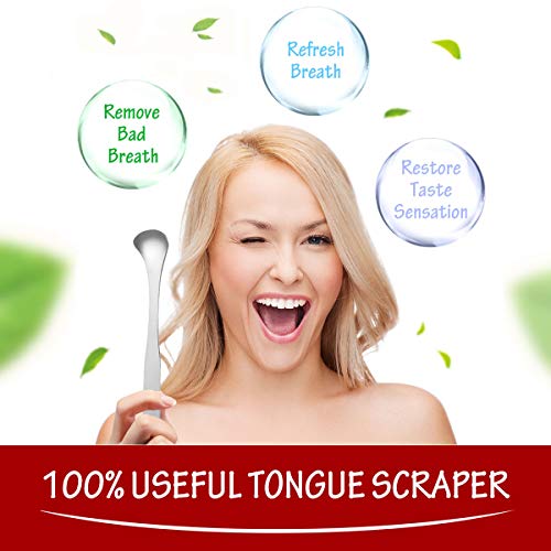 Tongue Scraper, Tongue Cleaner 3 Pack 100% Useful Surgical Stainless Steel Tongue Scraper for Family, Adults, Kids - Refresh Breath, Enjoy Better Living - with 3 Pack Travel Carrying Case - Thumbnail 3