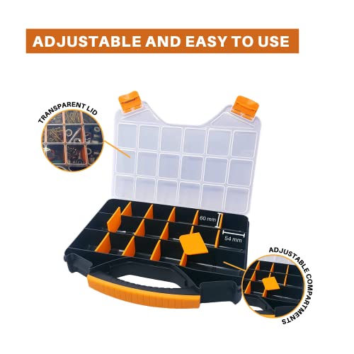 Massca Hardware Organizer box with dividers 18 Compartments Small
