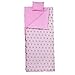 Wildkin Kids Sleeping Bag – Roll-Up Design with Storage Bag for School, Travel & Camping - Pink and Gold Stars
