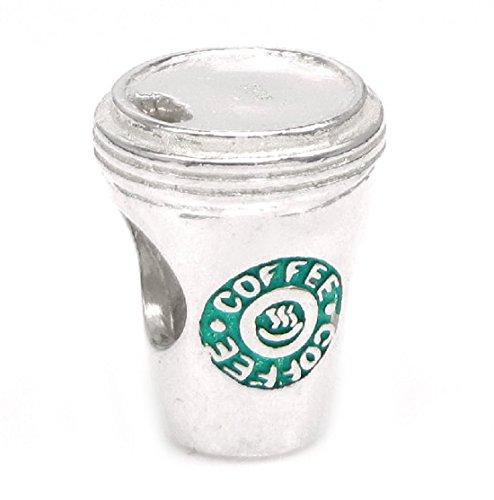 Sterling silver green coffee cup charm for european charm bracele…