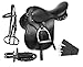 Acerugs Premium Black Leather English All Purpose Jumping Horse Saddle TACK Starter Package Set 15 16 17 18