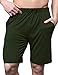 GYS Men's Bamboo Viscose Pajama Shorts Soft Lightweight Knit Sleepwear Shorts with Pockets, Army Green, Large