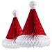 Fenical Christmas Hanging Decoration Ornament Honeycomb Tissue Paper Santa Hats