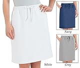 Women's Cotton Drawstring Knit Skirt, Machine Washable, Polyester & Polyester Blend